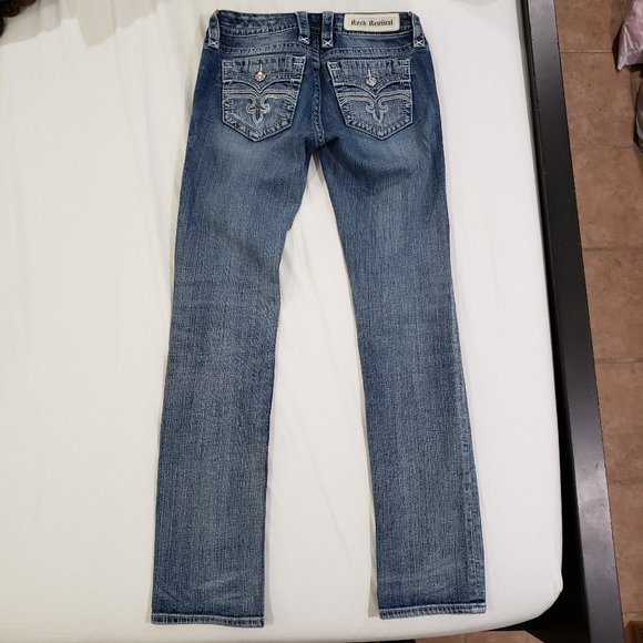 ROCK REVIVAL "ALIVIA" Straight Leg Jeans size 27 - Picture 2 of 6